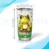 Hyturtle Personalized Gifts For Frog Lover - Frog Prints Customized Name Stainless Steel Tumbler 20 oz With Lid - Idea Cute Animals Lover Gifts For Women, Girl, Kids On Birthday, Christmas view 4