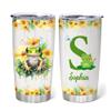 Hyturtle Personalized Gifts For Frog Lover - Frog Sunflower Prints Customized Name Stainless Steel Tumbler 20 oz With Lid - Idea Cute Animals Lover Gifts For Women, Girl, Kids On Birthday, Christmas view 1