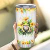 Hyturtle Personalized Gifts For Frog Lover - Frog Sunflower Prints Customized Name Stainless Steel Tumbler 20 oz With Lid - Idea Cute Animals Lover Gifts For Women, Girl, Kids On Birthday, Christmas view 3