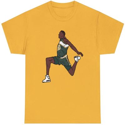 Shawn Kemp Slam Dunk Seattle T-Shirt (as1, Alpha, l, Regular, Regular, Gold)