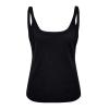 Womens Summer Sporty Tank Tops Sexy Basic Low Round Neck Sleeveless Tight Slim Fitted Workout Casual Knit Shirts Black view 3