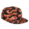 Bacon Printing Baseball Cap for Men Women Classic Snapback Hat Hip Hop Style Flat Bill Brim Adjustable Visor Beach Trucker Hat view 1