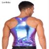 Lorilida Men's Faux Leather Vest Undershirt Tank Top Sleeveless Shirt Waistcoats Clubwear Muscle Top Colorful X-Large view 2