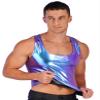 Lorilida Men's Faux Leather Vest Undershirt Tank Top Sleeveless Shirt Waistcoats Clubwear Muscle Top Colorful X-Large view 4