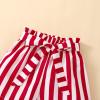 Baby Girl Clothes Toddler Girl Summer Outfits Sleeveless Vest Shirts Tops Striped Shorts Set Little (Red, 4-5 Years) view 3
