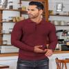 COOFANDY Men's Long Sleeve Polo Shirts Knitted Texture Polo-Collar Sweater Lightweight Casual Pullover Shirts, Wine Red, L view 2
