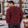 COOFANDY Men's Long Sleeve Polo Shirts Knitted Texture Polo-Collar Sweater Lightweight Casual Pullover Shirts, Wine Red, L view 3