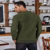 COOFANDY Men's Knit Polo Shirts Long Sleeve Sweater Polo Lightweight Fashion Casual Collared T Shirts, Army Green, XXXL view 3
