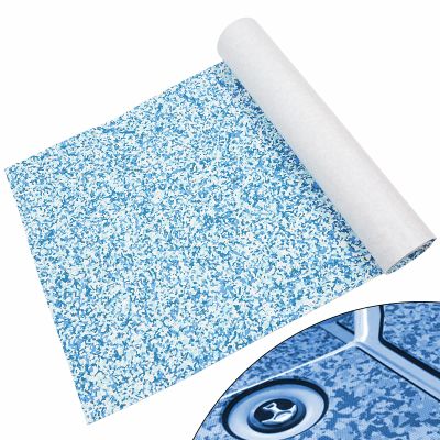 EVA Foam Faux Teak Boat Decking Sheet 94.5X 35.4 Inch Boat Flooring Decking 6MM Thick Non-Skid Self-Adhesive for Marine Yacht RV Swimming Pool Garden/2538 (Color : Blue White Camouflage, Size : Fash