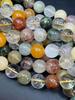 AAA Natural rutilated Quartz Gemstone Bead. 10mm Round Bead. Gorgeous Natural Brown Clear Orange Yellow Gemstone Beads CHIK-STNRD-37708 view 2