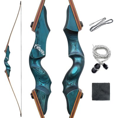 oubert 60inch Black Hunter Takedown Longbow 20-60lbs Archery Set Left Hand Practice Bow for Adults Outdoor Targeting and Shooting Practice (50LBS)