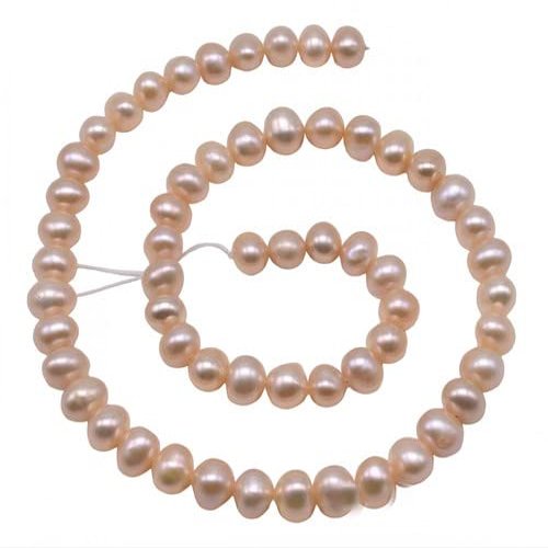 AA Round Pearl, 6-6.5mm Full Strand, Genuine Freshwater fine Pearl, Thick Nacre Pearl Beads, Natural Real Pearl Slightly Blemish CHIK-STNRD-37922