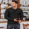 COOFANDY Men's Knit Polo Shirts Long Sleeve Pullover Shirts Fashion Casual Polo Button Sweater Black view 2