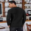 COOFANDY Men's Knit Polo Shirts Long Sleeve Pullover Shirts Fashion Casual Polo Button Sweater Black view 3