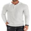 COOFANDY Men's Knit Polo Shirts Long Sleeve Texture Lightweight Golf Shirts Fashion Pullover with Button, White, XXL view 1