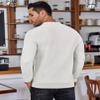 COOFANDY Men's Knit Polo Shirts Long Sleeve Texture Lightweight Golf Shirts Fashion Pullover with Button, White, XXL view 3