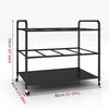 REMYS Yoga Mat Foam Roller Storage Rack Cart, Mobility Metal Organizers for Storing Thick/Thin Gym Mats Exercise Mat, 4 Grid Frame Trolley with Wheels view 3