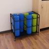 REMYS Yoga Mat Foam Roller Storage Rack Cart, Mobility Metal Organizers for Storing Thick/Thin Gym Mats Exercise Mat, 4 Grid Frame Trolley with Wheels view 4