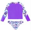 CHICTRY Girls 2 Pcs Floral Rash Guard Sets Long Sleeve Crop Top with Brief Beach Sunsuit Swiwmear S-Purple 10 view 1