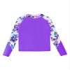CHICTRY Girls 2 Pcs Floral Rash Guard Sets Long Sleeve Crop Top with Brief Beach Sunsuit Swiwmear S-Purple 10 view 3