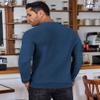 COOFANDY Men's Long Sleeve Sweater Polo Fashion Knit Polo T Shirts Collared Button-Up Pullover Shirts, Drak Blue, L view 3