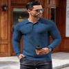 COOFANDY Men's Long Sleeve Sweater Polo Fashion Knit Polo T Shirts Collared Button-Up Pullover Shirts, Drak Blue, L view 4