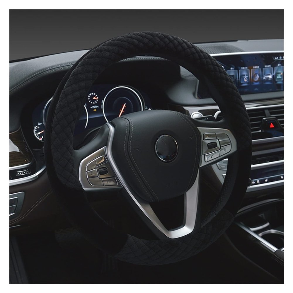FUERU Car Steering Wheel Cover Set Universal Car Steering Wheel Cover Autumn and Winter Plush Warm and Cold Car Interior (Color : 2#)