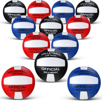 Jexine 12 Piece Regulation Size 5 Soft Volleyballs with Pump and Needles, Suitable for Indoor and Outdoor Play, Durable Polyurethane Material