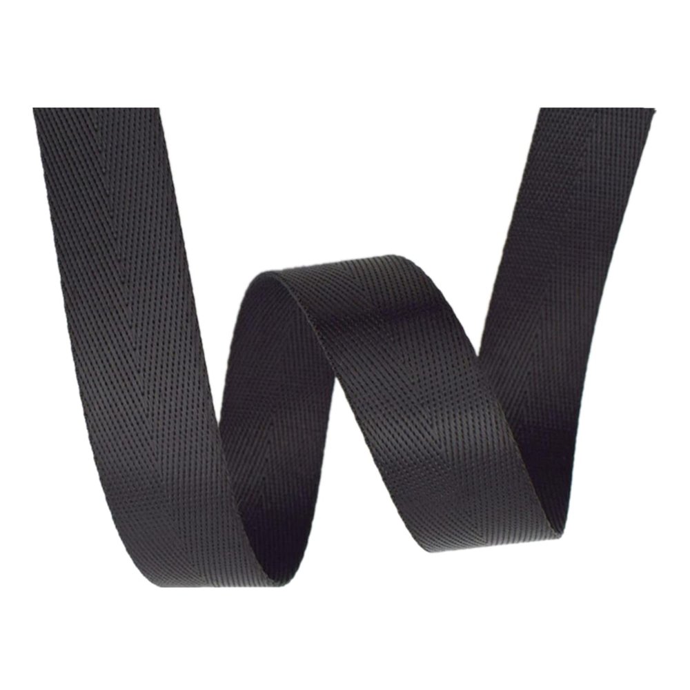 Black Herringbone Nylon Webbing for Bag Strap Belt Cargo Strapping Climbing DIY Accessories
