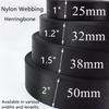 Black Herringbone Nylon Webbing for Bag Strap Belt Cargo Strapping Climbing DIY Accessories view 2