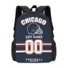 Chicago Backpack Custom Football Sport Backpacks, Customized Personalized Name And Number Backpack Travel Bag Gifts For Fans Men Women 17in view 1