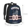 Chicago Backpack Custom Football Sport Backpacks, Customized Personalized Name And Number Backpack Travel Bag Gifts For Fans Men Women 17in view 2
