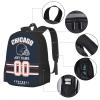 Chicago Backpack Custom Football Sport Backpacks, Customized Personalized Name And Number Backpack Travel Bag Gifts For Fans Men Women 17in view 3