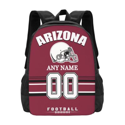 Arizona Backpack Custom Football Sport Backpacks, Customized Personalized Name And Number Backpack Travel Bag Gifts For Fans Men Women 17in