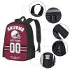 Arizona Backpack Custom Football Sport Backpacks, Customized Personalized Name And Number Backpack Travel Bag Gifts For Fans Men Women 17in view 3