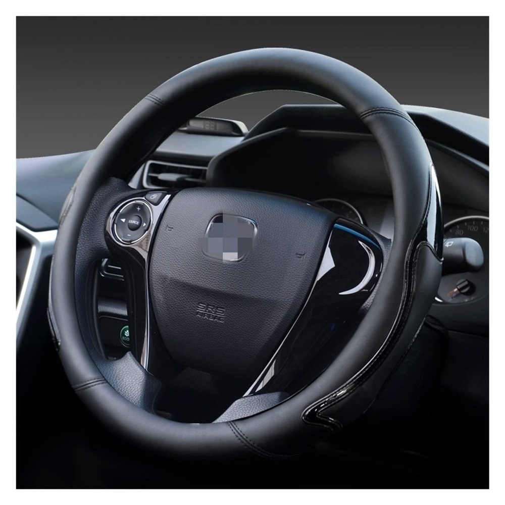 FUERU Car Steering Wheel Cover Set Universal Car Steering Wheel Cover Genuine Leather Waterproof Anti-Wrinkle Car Interior (Color : 2#)