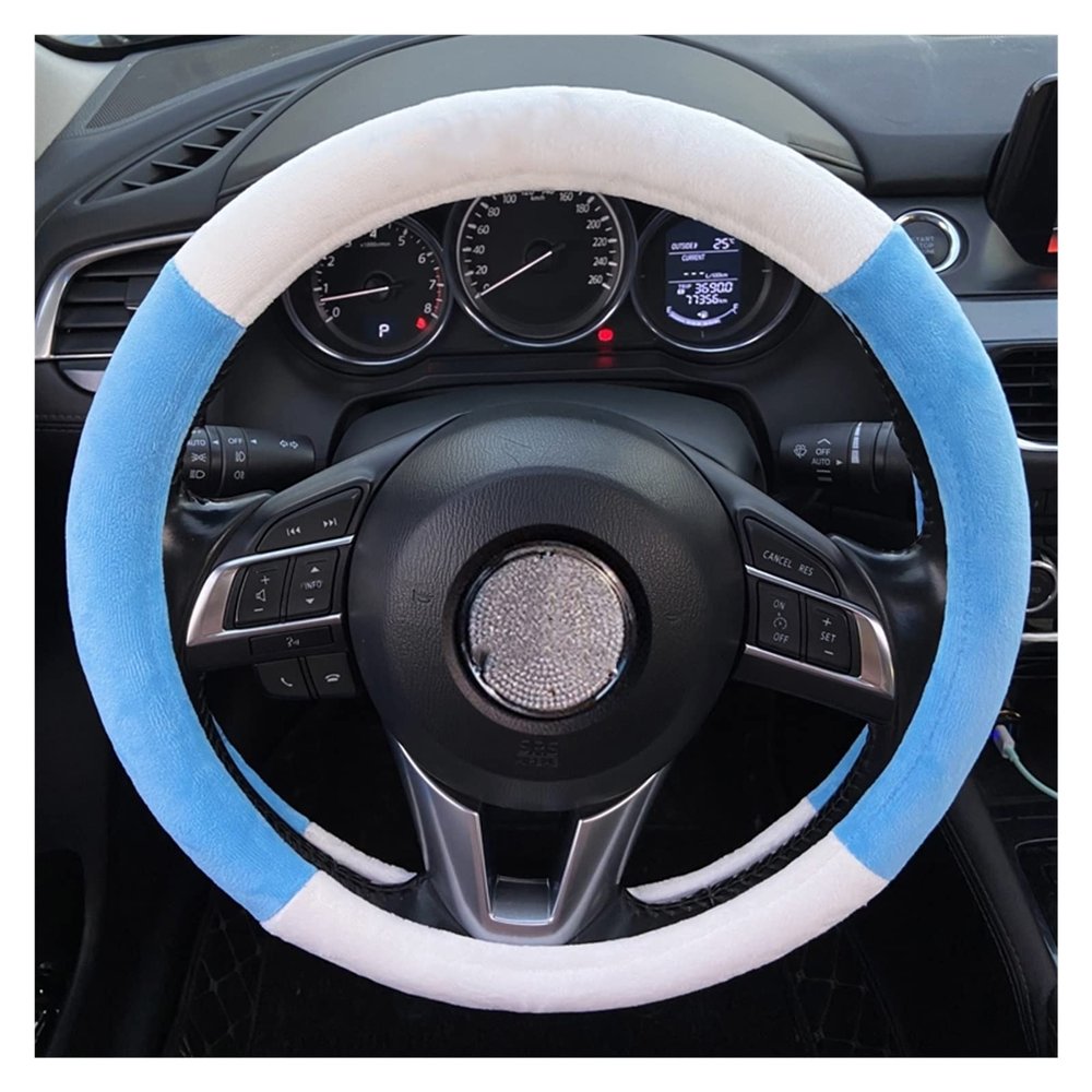 FUERU Car Steering Wheel Cover Set Universal Car Steering Wheel Cover Exquisite Plush Touch Comfortable Car Interior Gifts (Color : 3#)