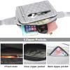 Cute Large Fanny Packs for Women Men Cross Body Nylon Waist Bag Grey Fashion Designer Fanny Pack for Exercise Travel Gym Workout Running Bum Bag Gray Hiking Quilted Fanny Pack view 4