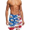 Custom Men's Swim Trunks with Face Photo, Personalized American Flag Print Beach Board Shorts Quick Dry Surfing Swimwear Dog Face Customized Gifts for Dad Husband BF Birthday view 1