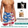 Custom Men's Swim Trunks with Face Photo, Personalized American Flag Print Beach Board Shorts Quick Dry Surfing Swimwear Dog Face Customized Gifts for Dad Husband BF Birthday view 2