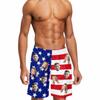 Custom Men's Swim Trunks with Face Photo, Personalized American Flag Print Beach Board Shorts Quick Dry Surfing Swimwear Dog Face Customized Gifts for Dad Husband BF Birthday view 1