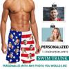 Custom Men's Swim Trunks with Face Photo, Personalized American Flag Print Beach Board Shorts Quick Dry Surfing Swimwear Dog Face Customized Gifts for Dad Husband BF Birthday view 2