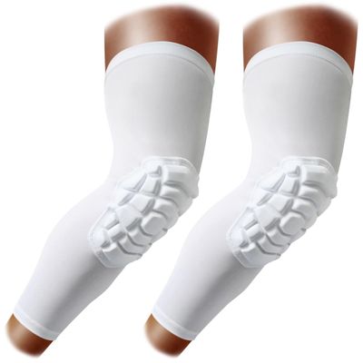 ZODEYI Knee Pads Wrestling Knee Sleeve Compression Leg Sleeves for Volleyball Basketball, Knee Compression Sleeve for Youth and Adult(White_XL_2 Pcs)