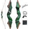 60 Black Hunter Longbow 20-60 Lbs Archery Hunting Bow Set for Left Hand Bow with Stringer Tool Archery Bows for Adults and Beginner Target Practice (50LBS) view 1