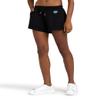 ARENA Icons Women's Sporty Shorts Gym Workout Cotton High Rise Bottoms Loose Fit Side Pockets Elastic Waistband and Drawcord, Black/White Logo, Large view 1