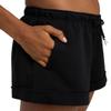 ARENA Icons Women's Sporty Shorts Gym Workout Cotton High Rise Bottoms Loose Fit Side Pockets Elastic Waistband and Drawcord, Black/White Logo, Large view 4