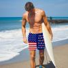 Custom Men's Swim Trunks with Face Photo, Personalized American Flag Print Beach Board Shorts Quick Dry Surfing Swimwear Dog Face Customized Gifts for Dad Husband BF Birthday view 3
