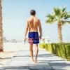 Custom Men's Swim Trunks with Face Photo, Personalized American Flag Print Beach Board Shorts Quick Dry Surfing Swimwear Dog Face Customized Gifts for Dad Husband BF Birthday view 4