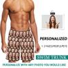 Custom Men's Swim Trunks with Dog Face Photo, Personalized Funny Face Beach Board Shorts Design Your Own Quick Dry Swimwear Surfing Shorts Customized Gifts for Dad Husband BF Birthday Fathers Day view 2