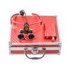 5W Head Magnifier Adjustable Spotlight Headlight Matte Frame 2.5X Binocular Magnifying Glass with Aluminum Box Red view 1